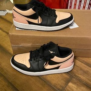 Air Jordan 1 low; women’s size 9; Pink and black color block